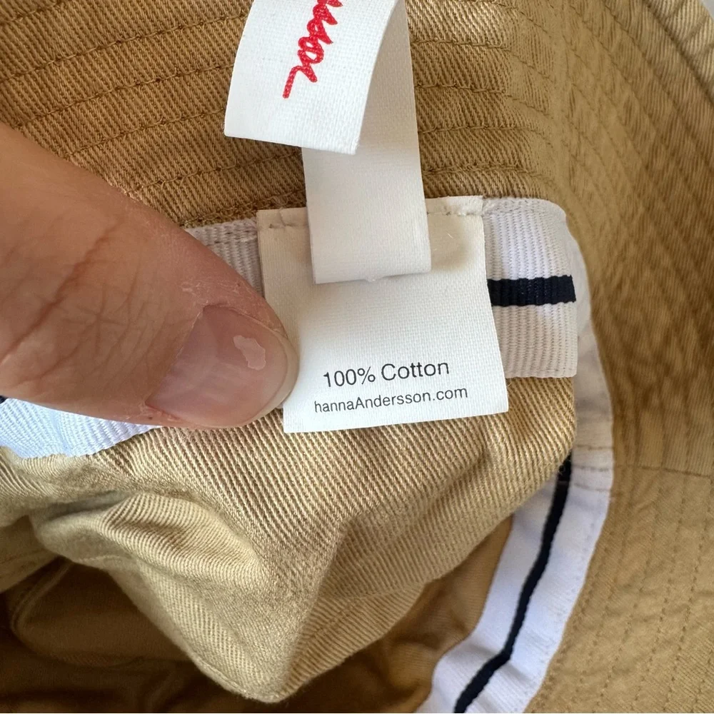 Hanna Andersson Vintage Gingham Plaid Navy Red‎ Reversible Bucket Hat Medium